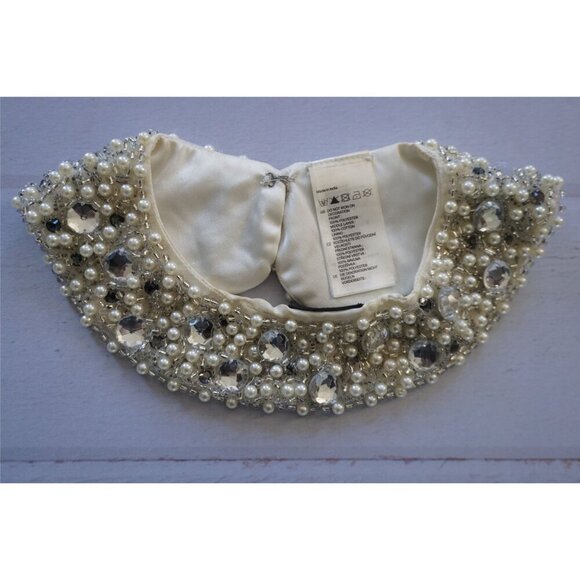 H&M Embellished Pearl & Rhinestone Peter Pan Collar - Detachable Statement - Picture 4 of 10